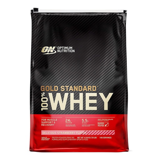 [748927051001] Optimum Nutrition Gold Standard 100% Whey-149Serv.-4.54KG-Delicious Strawberry