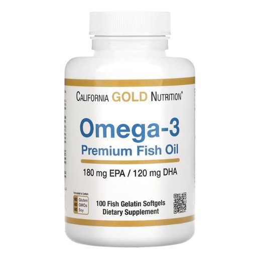 [898220009527] California Gold Nutrition Omega-3 Premium Fish Oil-50Serv.-100Softgels