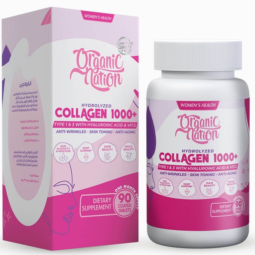 [6222023702363] Organic Nation Hydrolyzed Collagen 1000+-90Coated Tablets