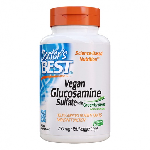 [753950004511] Doctor's Best Vegan Glucosamine Sulfate With Green Grown Glucosamine-90Serv.-180Veggie Caps