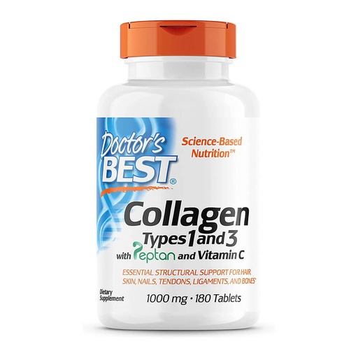 [753950002043] Doctor's Best Collagen Types1 And 3 With Peptan And Vitamin c-60Serv.-180Tablets
