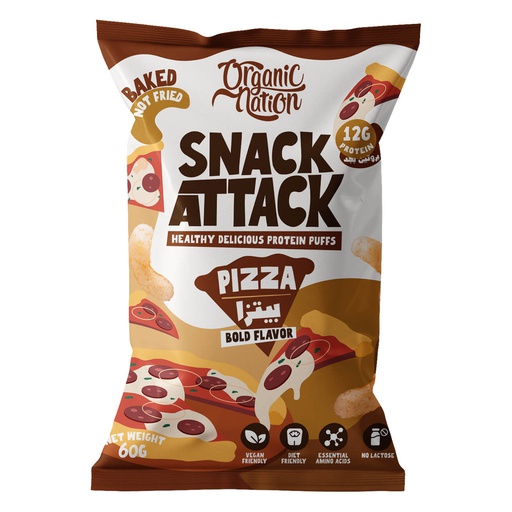 [6222023702295] Organic Nation Snack Attack Protein Puffs-1Serv.-60G.-Pizza