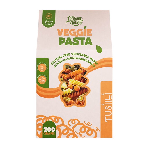 [6222023702585] Organic Nation Veggie Pasta Gluten Free Vegetable Pasta Fusilli-200g
