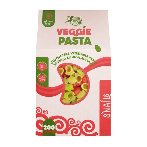 [6222023702554] Organic Nation Veggie Pasta Gluten Free Vegetable Pasta Snails-200g