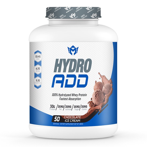 [6223007822329] Muscle Add Hydro Add 100%Hydrolyzed Whey Protein Fastest Absorption-50Serv.-1800G.-Chocolate Ice Cream