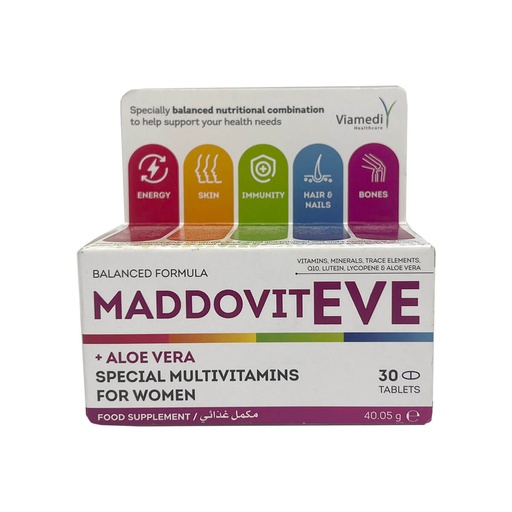 [4260754110219] Maddovit Eve+Aloe Vera Special Multivitamins For Women-30Serv.-30Tablets