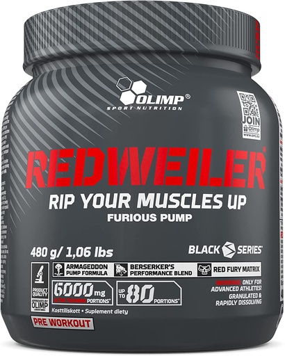 [5901330046094] Olimp Sport Nutrition Red Weiler Black Series-80Serv.-480G-Orange Juice