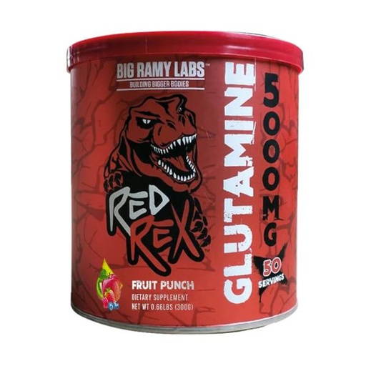 [6223007823289] Big Ramy Labs Red Rex Glutamine 5000Mg.-50Serv.-305G.-Fruit Punch