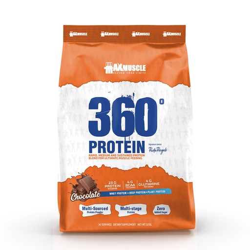 [6222023702127] Max Muscle 360 Protein Powder Reda Ragab Signature-30Serv.-1170G.-Chocolate