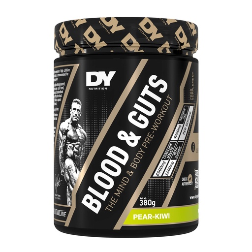 [5060763890459] Dy Nutrition Blood&amp;Guts The Mind&amp;Body Pre-workout-20Serv.-380G.-Pear Kiwi
