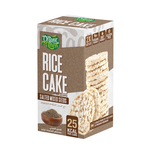 [6222023702912] Organic Nation Rice Cake-20Pices-120G.-Salted Mixed Seeds