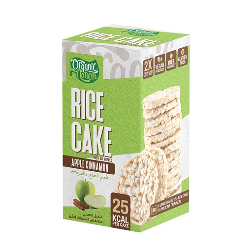[6222023702899] Organic Nation Rice Cake-20Pices-120G.-Apple Cinnamon