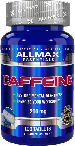 [665553126227] Allmax Essentials Caffeine 200mg-100Serv.-100Tablets