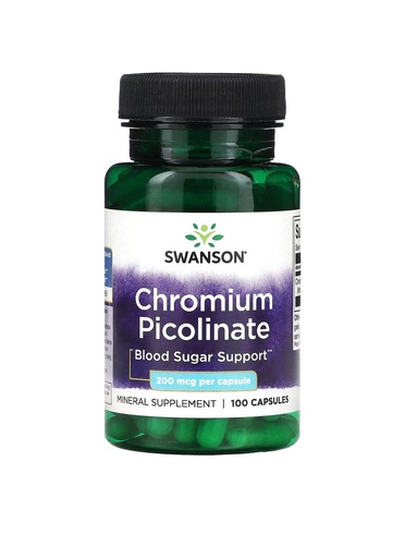 [087614019222] Swanson Chromium Picolinate 200mg.-100Serv.-100Capsules