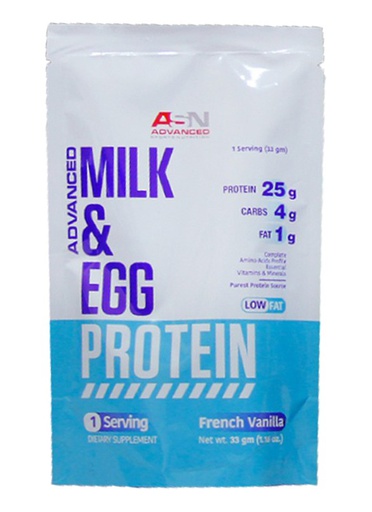 [6224000649265] ASN Advanced Sports Milk&amp;Egg Protein-1serv.-French Vanilla