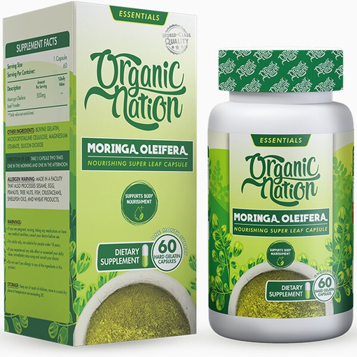 [6222023703223] Organic Nation Moringa Oleifera-60Servings-60 Capsules