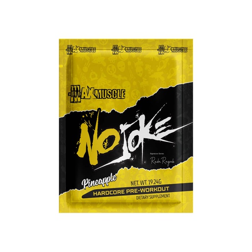 [6222023702189] Max Muscle No Joke Hardcore Pre-workout Reda Ragab Signature Series-1Serv.-19.24G.-Pineapple