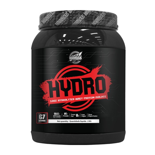 [0634240129667] Marvelous Nutrition Hydro 100% Hydrolyzed Whey Protein Isolate-67Serv.-2KG.-Vanilla