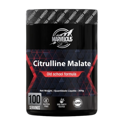 [0634240078330] Marvelous Nutrition Citrulline Malate old School Formula-100Serv.-300G.-Unflavored