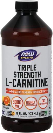 [733739000644] Now Sports Triple Strength L-Carnitine 3000MG.-32Sev.-473ML.-Citrus Flavor