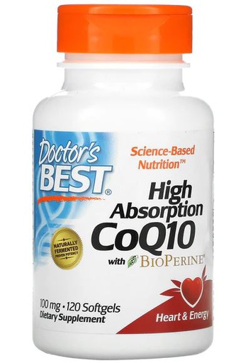 [753950001831] Doctor's Best High Absorption Co-Q10 With Bio Perine-120Serv.-120 Soft Gels