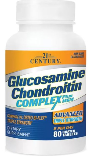[740985272909] 21st Century Glucosamine Chondroitin Complex Plus Msm-40Serv.-80 Coated Tablets