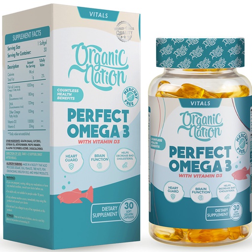 [6222023703483] Organic Nation Perfect Omega3 With Vitamin D3-30Serv.-30 Capsules