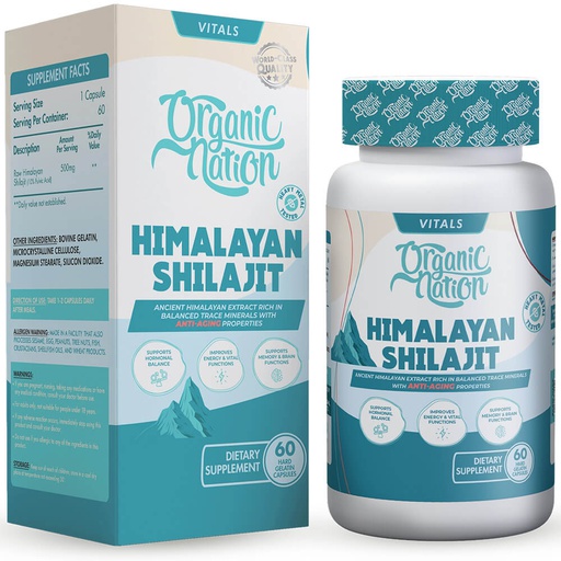 [6222023703407] Organic Nation Himalayan Shilajit-60Serv.-60Capsules