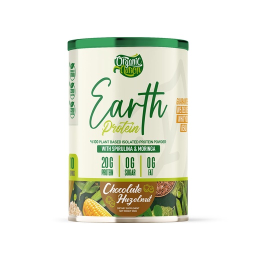 [6222023703278] Organic Nation Earth Protein-10Serv.-350G.-Chocolate Hazelnut