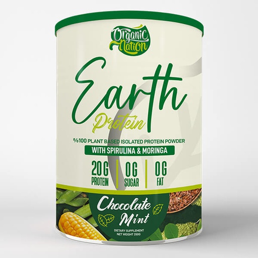 [6222023703612] Organic Nation Earth Protein-10Serv.-350G.-Chocolate Mint
