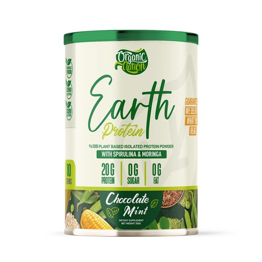 [6222023703612] Organic Nation Earth Protein-10Serv.-350G.-Chocolate Mint