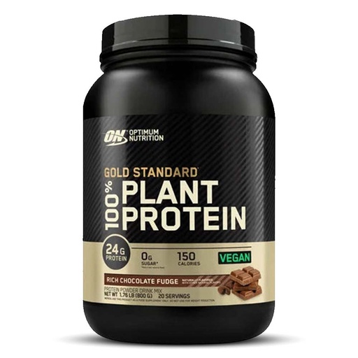 [748927068054] Optimum Nutrition Gold Standard 100% Plant Protein-20Serv.-800G.-Rich Chocolate Fudge