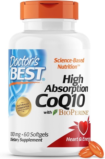 [753950000889] Doctor's Best High Absorption Co-Q10 With Bio Perine-60Serv.-60 Soft Gels