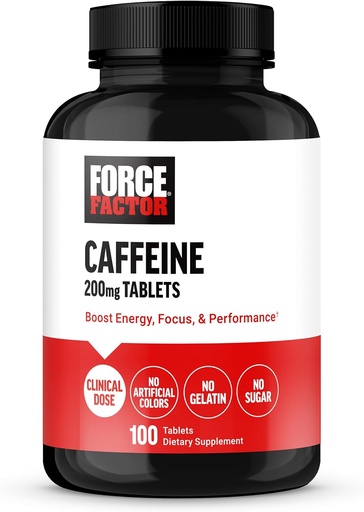 [810126660091] Force Factor Caffeine 200Mg-100Serv.-100Tablets