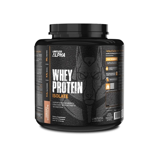 [6223012480972] Limitless Alpha Whey Protein Isolate-60Serv 2KG Creamy Chocolate