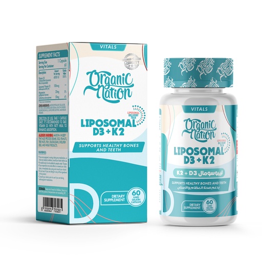 [6222023703261] Organic Nation Liposomal D3+K2 -60Serv.-60Capsules
