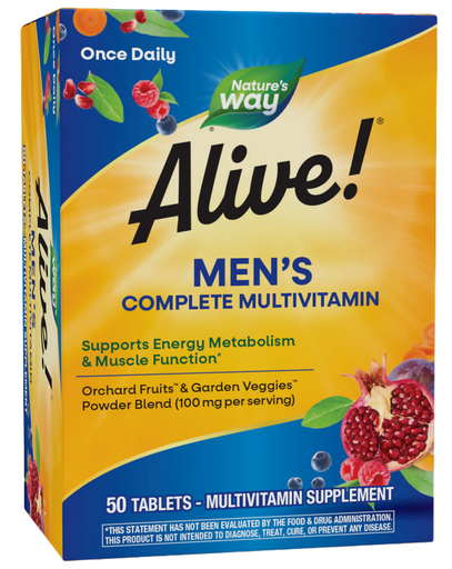[033674136607] Nature’s Way Alive! Men’s Complete Multivitamin 50 Serv.-50 Tablets.