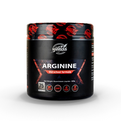 [634240078385] Marvelous Nutrition Arginine old School Formula-75Serv.-300G.-Unflavored