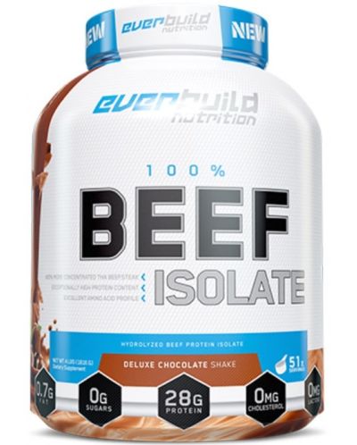 [852822007398] Ever build nutrition 100% Beef Isolate-51Serv-1.8KG-Deluxe Chocolate Shake