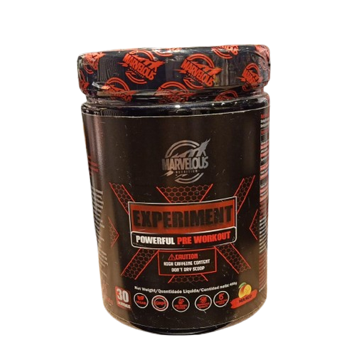 [0634240172984] Marvelous Nutrition Experiment Powerful pre Workout-30Serv.-480G.-Mango