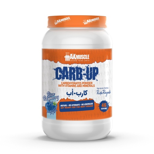 [6222023704176] Max Muscle Max Carb Up With Electrolytes-46Serv.-1500G-Blue Raspberry