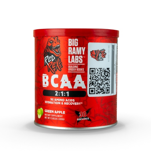 [6223007823296] Big Ramy Labs Red Rex Bcaa 2:1:1-30Serv.-300G.-Green apple