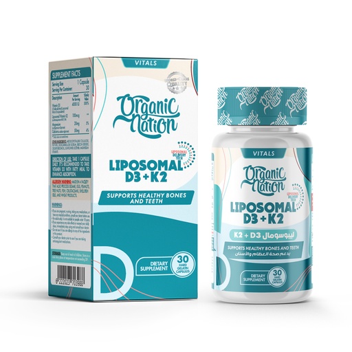 [6222023703988] Organic Nation Liposomal D3+K2 -30Serv.-30Capsules