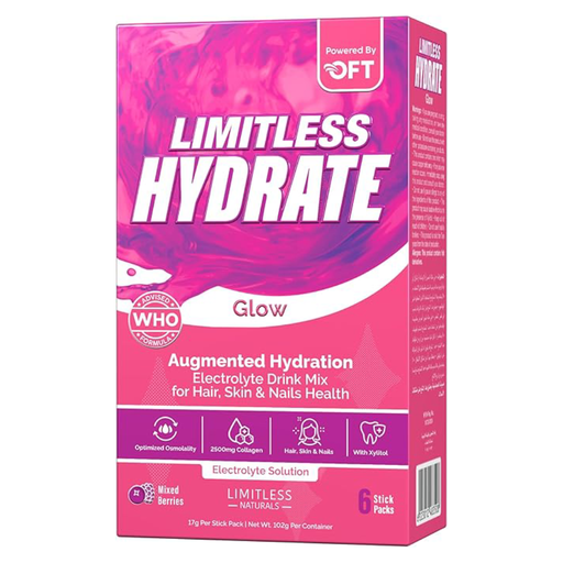 [6223012483508] Limitless Hydrate  Augmented Hydration Glow-6 stick packs-102G