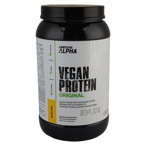 [6223012481603] Limitless Vegan Protein Original-23Serv.-1KG.-Banana