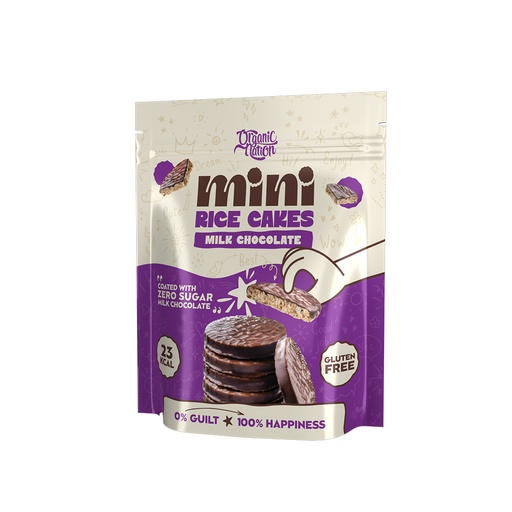 [6222023703766] Organic Nation Mini Rice cakes coated with Milk Chocolate-40GM