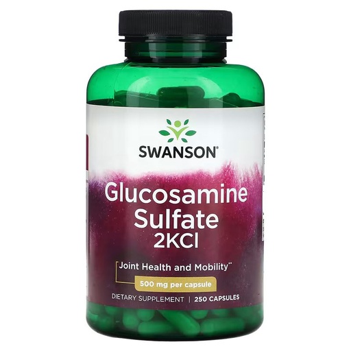 [087614015286] Swanson Glucosamine Sulfate 2KCI 500mg-250Serv-250 Capsules.