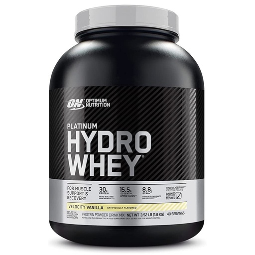 [748927066791] Optimum Nutrition Platinum Hydro Whey-40Serv.-1.6kg- Velocity Vanilla