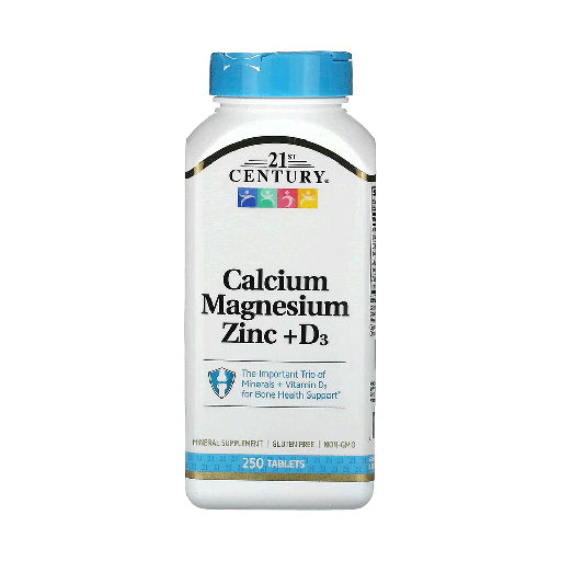 [740985280485] 21st Century Calcium Magnesium Zinc+D3-83Serv.-250Tablets