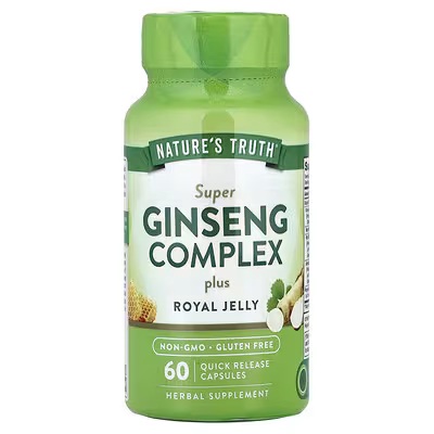 [840093101570] Natures Truth Super Ginseng Complex Plus Royal jelly-30Serv-60Capsules